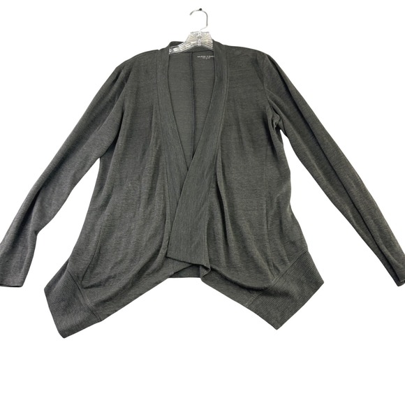 Eileen Fisher Sweaters - Eileen Fisher‎ S Grey 100% Linen Open Front Cardigan Draped Lagenlook Sweater